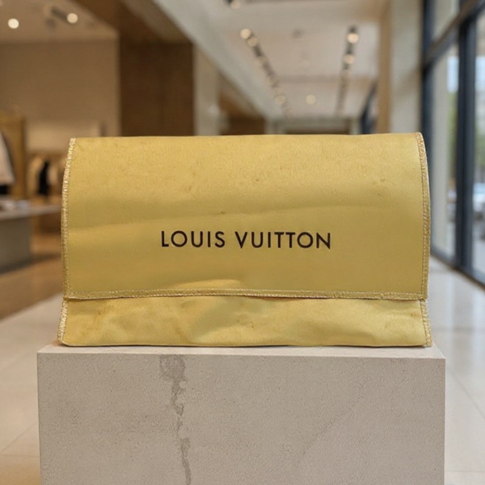 Louis Vuitton beige 100% cotton fold-over storage dust bag